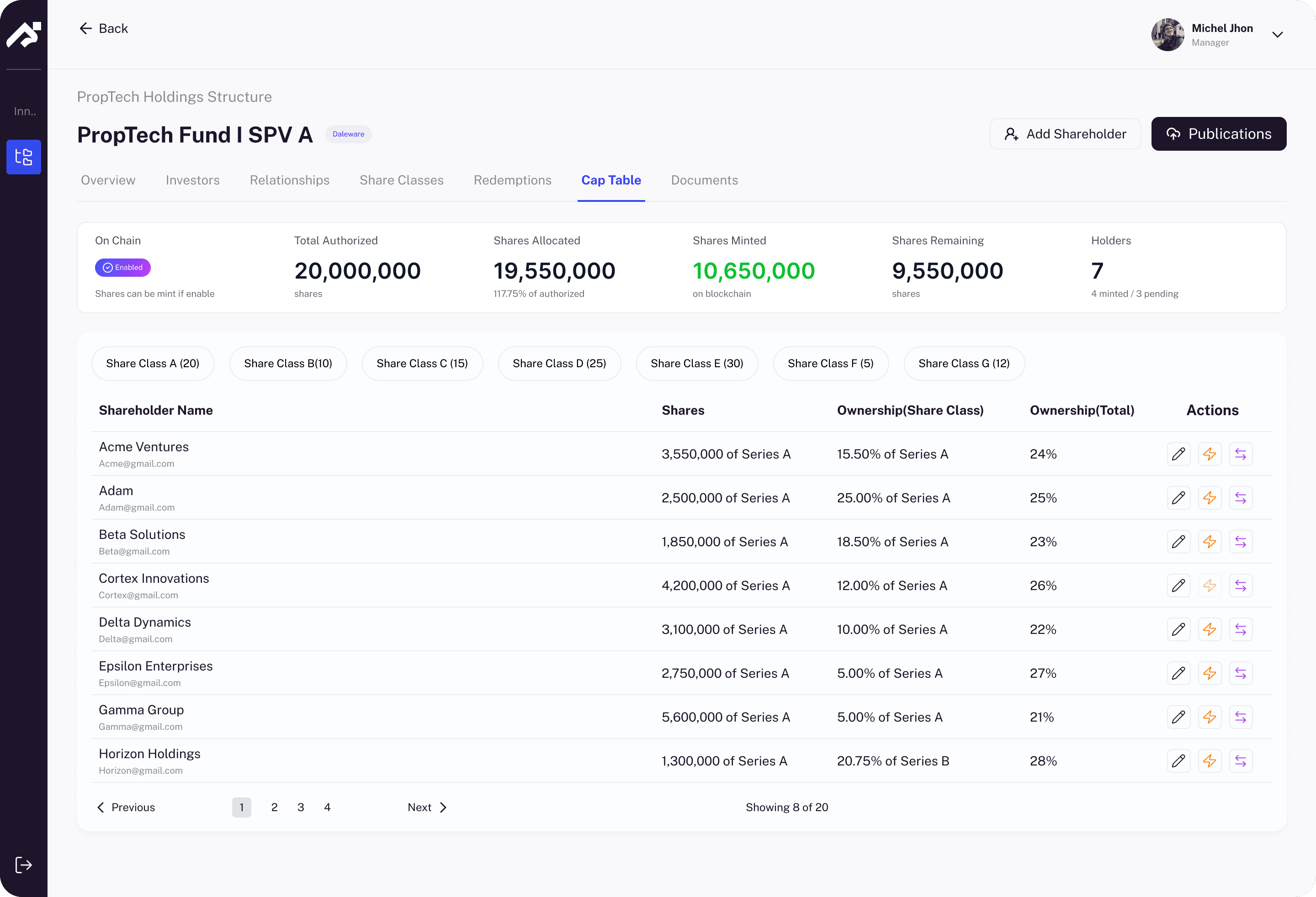 PropFi cap table preview